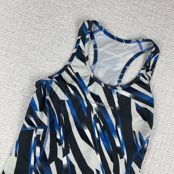 Peak Performance Womens Tank Top AOP  Small Blue Sweden Gym Run Yoga - Picture 3 of 16